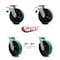 Service Caster 8 Inch Green Poly on Steel Caster Set with Roller Bearings 2 Brake 2 Swivel Lock SCC-TTL30S820-PUR-GB-2-BSL-2 - alternate 5
